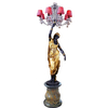 Antique Floor Statue Lady Bronze Lamp for Home Decoration
