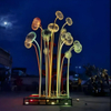 Outdoor Large Stainless Steel Circle Sculpture with Light for Decoration