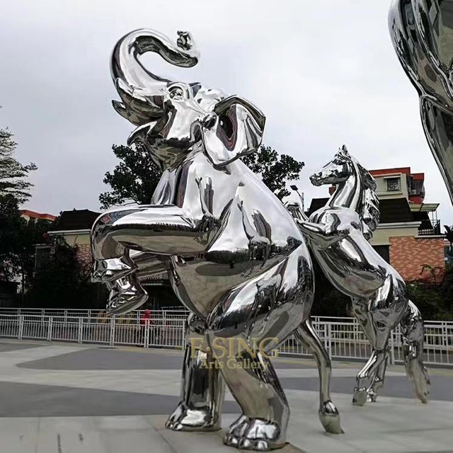 Abstract Small Mirror Stainless Steel Sculpture for Home Decor