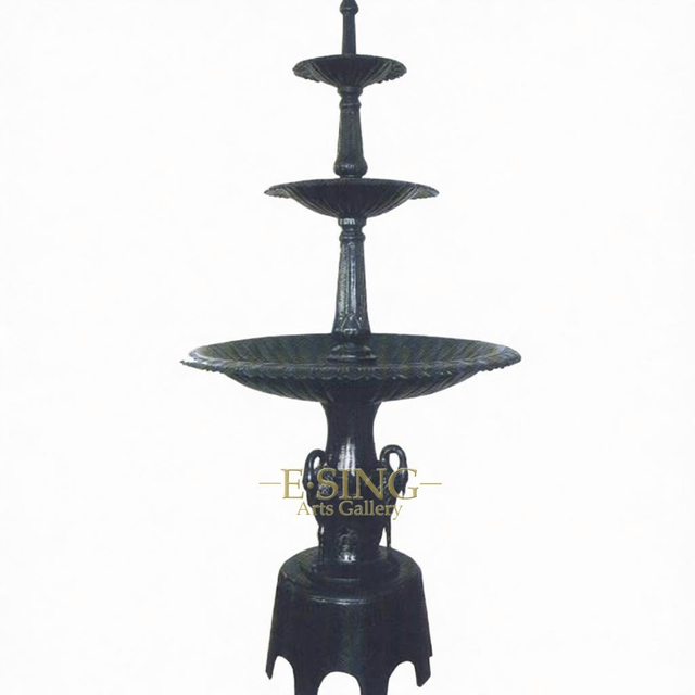 Large Hot Sale Simple Three Layers Iron Cast Outside Fountain