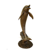 Outdoor Pool Decor Cast Metal Hand Cast Life Size Bronze Dolphin Statue