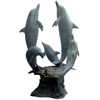 Water Feature Bronze Dolphin Statue Swimming Pool Ornament 