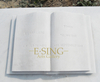 New Design Western Style Modern Monument Natural White Marble Tombstone with Book for Sale
