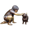 Wholesale Outdoor Garden Decor Girl and Dog Sculpture for Sale