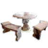 Factory Supplier White Marble Garden Table and Bench Set for Sale