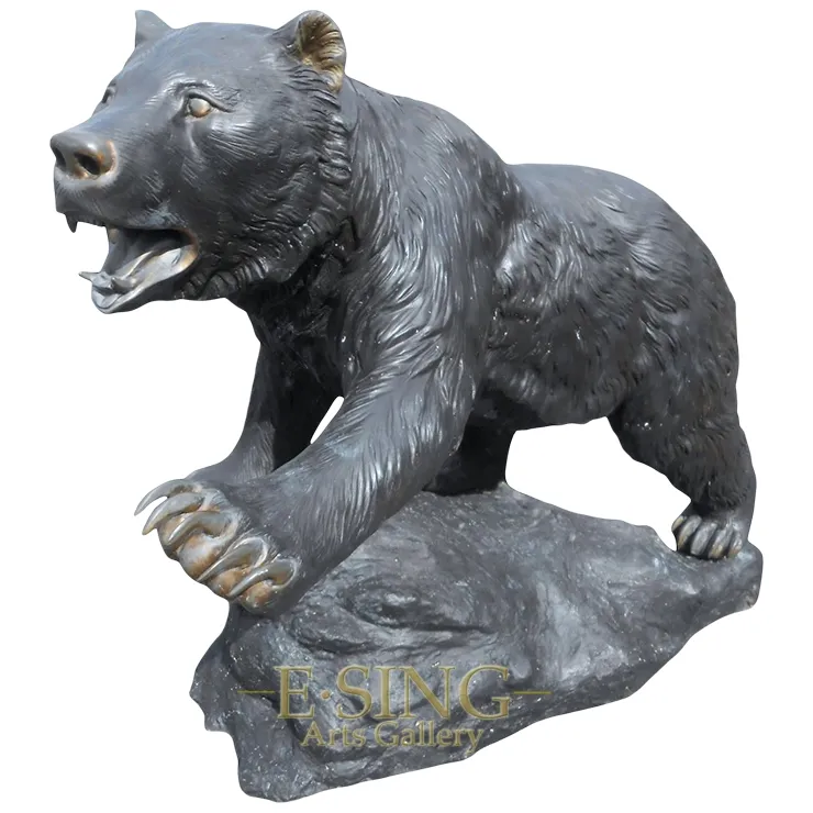 Outdoor Park Decoration Large Metal Animal Sculpture Bronze Brass Bear Sculpture for Sale