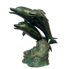 Handcrafted Smooth Line Bronze Dolphin Statue for Living Room Accent